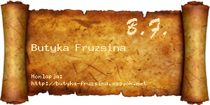 Butyka Fruzsina névjegykártya